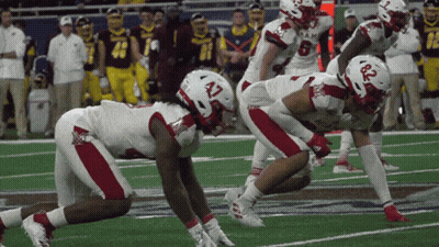 Football Player With Helmet Saying A GIF