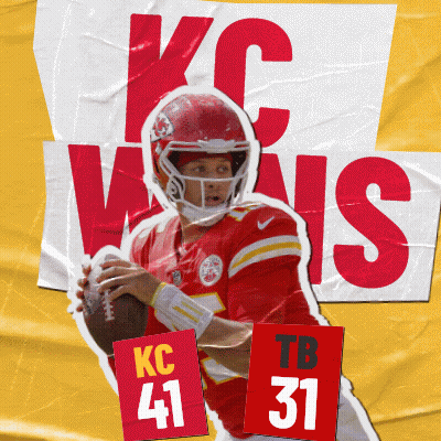 Football Player With KC 41 And TB 31 Signs GIF