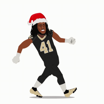Football Player With Santa Hat Number 41 GIF