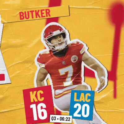 Football Player With Sign Saying Butker GIF