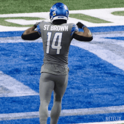Football Player With St Brown 14 On Back GIF
