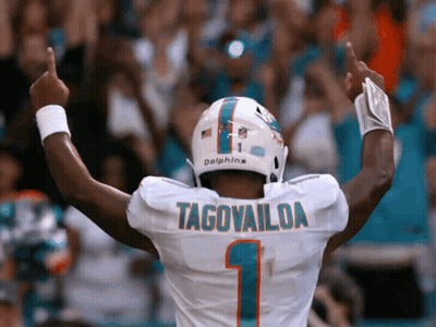 Football Player With Tagovailoa Name Tag GIF