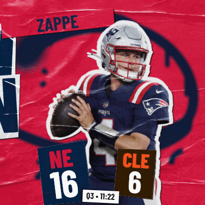 Football Player Zappe Holding Football GIF