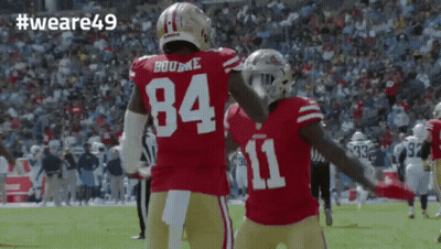 Football Players 84 And 11 Hugging GIF