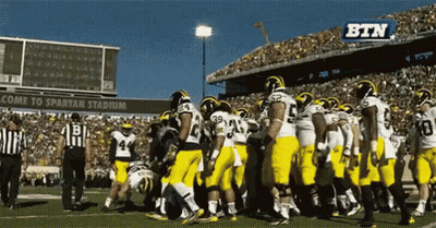 Football Players At Spartan Stadium Sign GIF