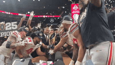 Football Players Celebrating Trophy With 25 Sign GIF