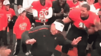 Football Players Dancing In Front Of Crowd Number 20 GIF