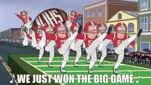 Football Players Dancing We Just Won The Big Game GIF