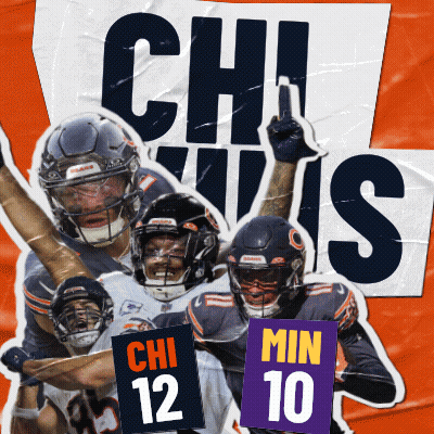 Football Players Holding Chi Wins Signs GIF