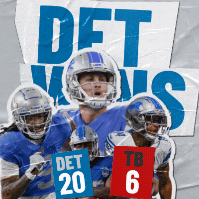 Football Players Holding Signs Saying Det 20 Tb 6 GIF