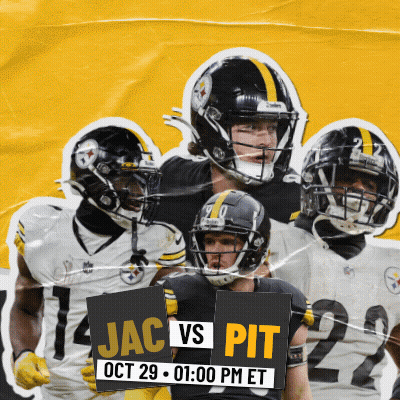 Football Players Holding Signs Saying Jac Vs Pit GIF