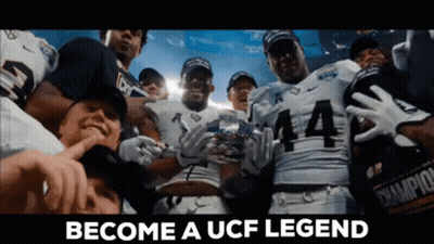 Football Players Holding Trophy Become A UCF Legend GIF