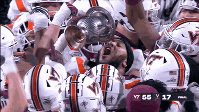 Football Players Holding Trophy Score 17-55 GIF