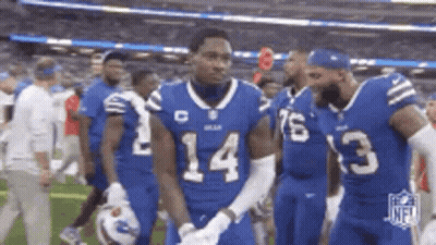 Football Players In Blue Uniforms GIF