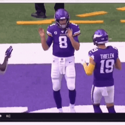 Football Players In Number 8 And 19 Jerseys GIF