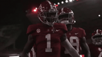 Football Players In Red Uniforms Saying Bama GIF