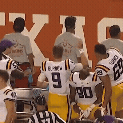Football Players Including Burrow Number 9 GIF