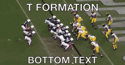 Football Players Lined Up Formation Bottom Text GIF