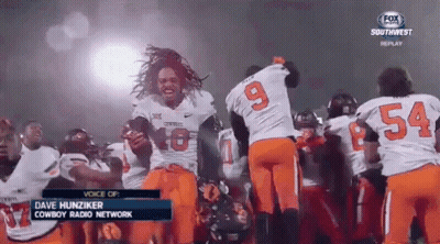Football Players Number 9 And 54 On Field GIF