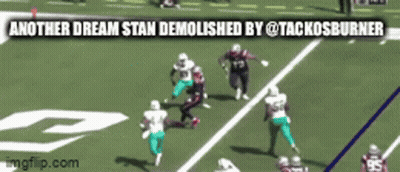 Football Players On A Field Another Dream Stan Demolished By @Tackosburner GIF