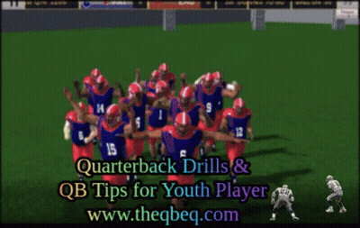 Football Players On A Field With The Words Quarterback Drills And Qb Tips For Youth Player Www.theqbeq.com GIF