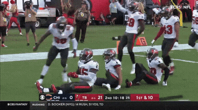 Football Players On Field CBS Fantasy GIF