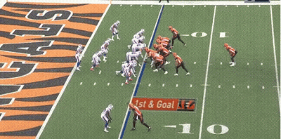 Football Players On Field With 1St & Goal Banner GIF