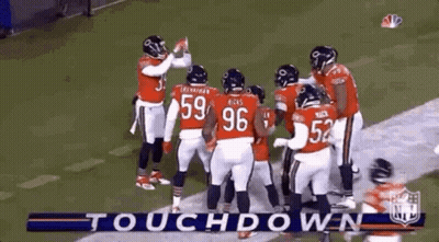 Football Players On Field With Bears Logo GIF