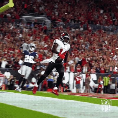 Football Players On Field With CBS Fantasy GIF