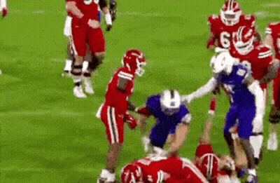 Football Players Playing Game Number 6 On Helmet GIF