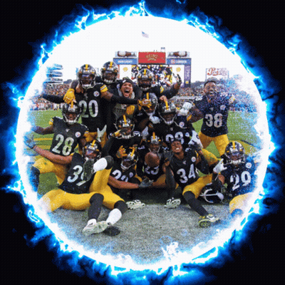 Football Players Posing In Front Of Pepsi Ad GIF