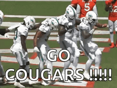 Football Players Running Go Cougars GIF