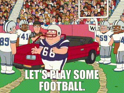 Football Players Saying Let's Play Some Football GIF