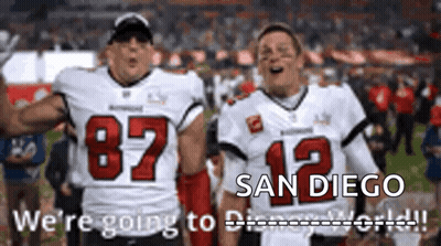 Football Players Saying We're Going To San Diego GIF