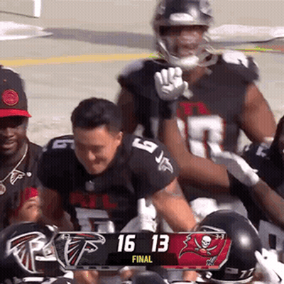 Football Players Scoreboard 16-13 Final GIF