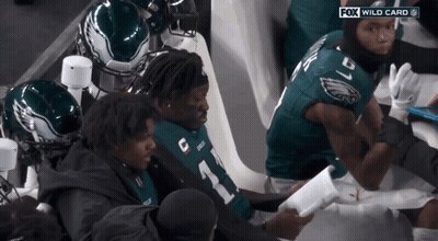 Football Players Sitting Fox Wild Card Broadcast GIF