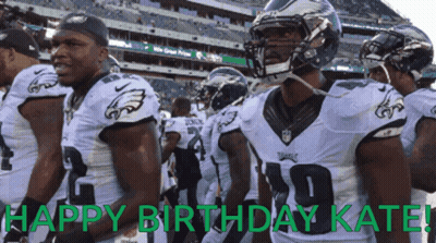 Football Players Standing In Line Happy Birthday Kate GIF