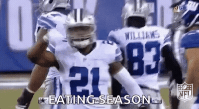 Football Players Standing On Field Eating Season GIF