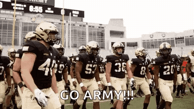 Football Players Walking Saying Go Army GIF