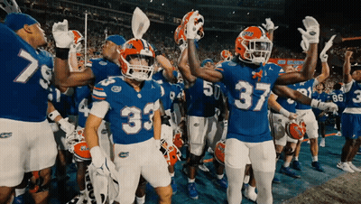 Football Players Wearing Blue And White GIF
