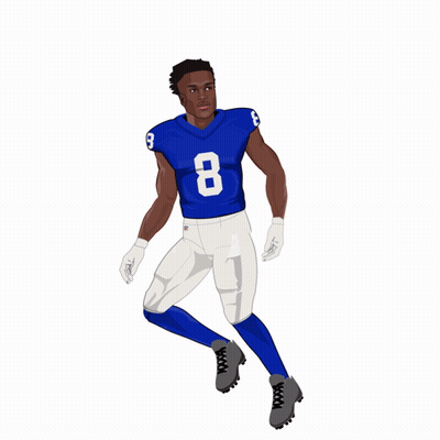 Football Players With Number 8 Helmets