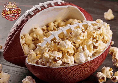 Football Shaped Popcorn Container From Chico's Kettle Corn GIF
