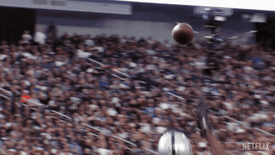 Football Thrown In Stadium With Netflix Logo GIF