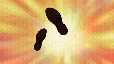 Footprints In Air On Yellow Background GIF