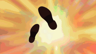 Footprints On Yellow Background GIF