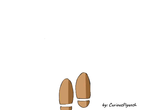 Footprints With Curiouspyuech Name Sticker
