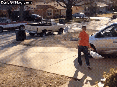 Ford Truck Parked Next To Man Carrying Bag GIF