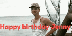 Forest Gump Wave Happy Birthday Jenny GIF
