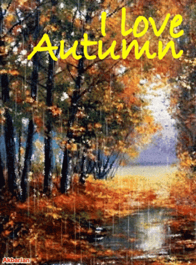 Forest Painting Saying I Love Autumn GIF