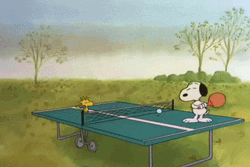 Forever Alone Peanuts Snoopy Ping Pong GIF